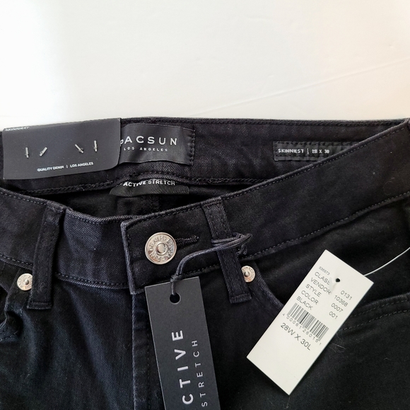 NEW- Pacsun Active Stretch Skinniest Jeans in Black, Size 28 - Picture 3 of 5